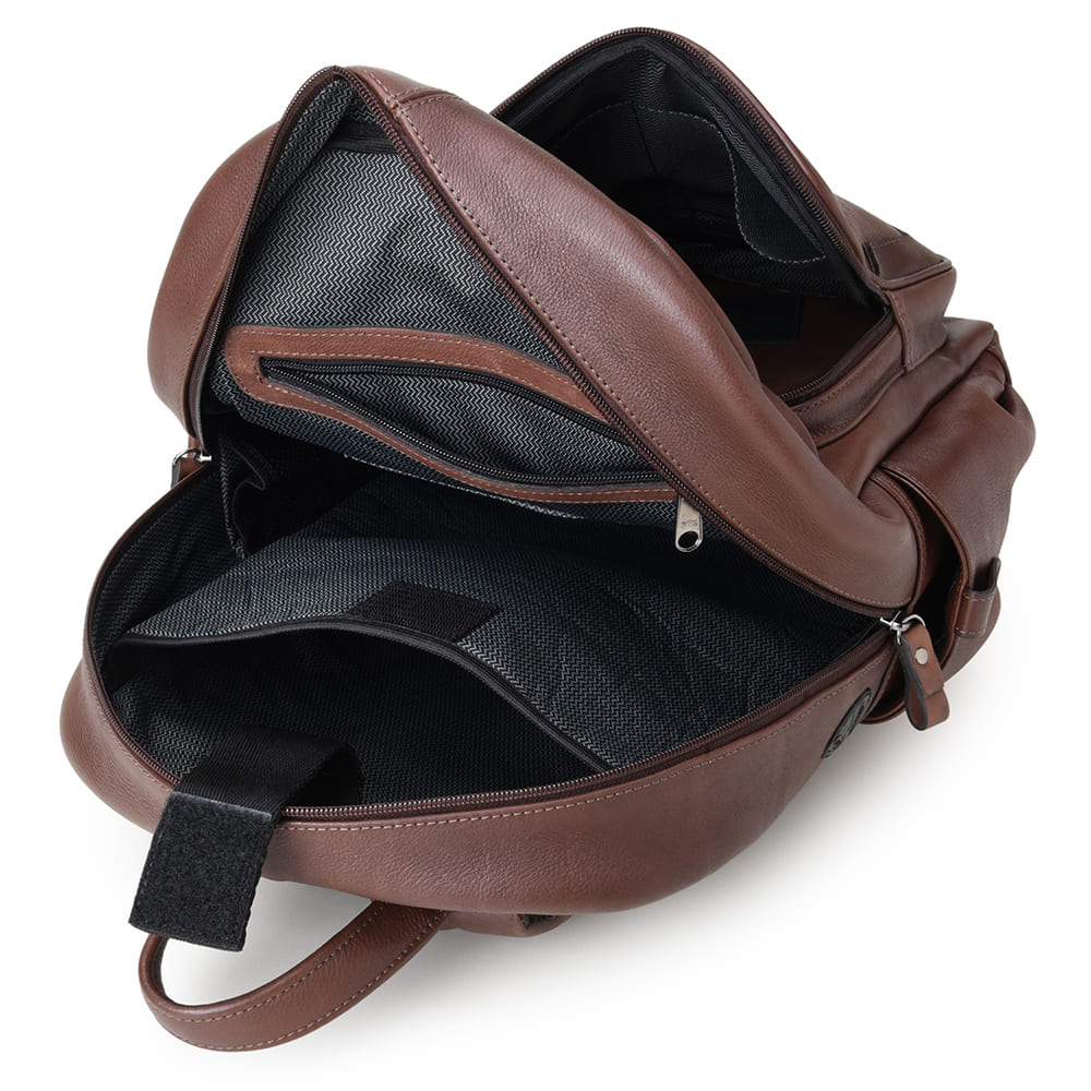 Men's Coffee Leather Backpack – CNS M146