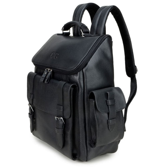 Men's Black Leather Backpack – CNS M187