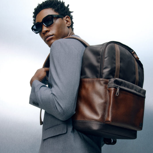 Men's Coffee Leather Backpack – CNS 103A