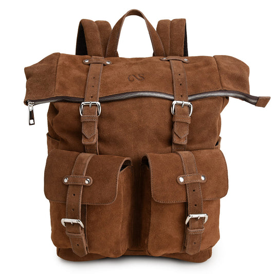 Men's Cappuccino Leather Backpack – CNS M136