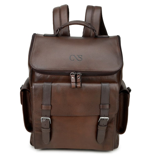 Men's Cognac Leather Backpack – CNS M187