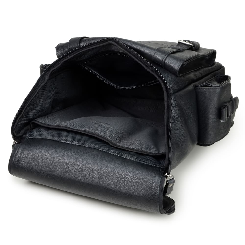 Men's Black Leather Backpack – CNS M187