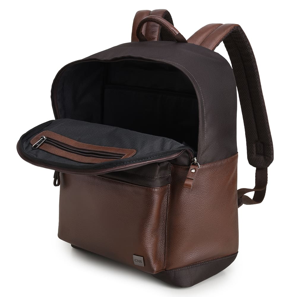 Men's Coffee Leather Backpack – CNS 103A